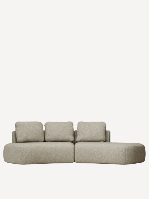 Panac - Ensemble arrondi 4 places recouvert de tissu bouclette, Moncey | MBS DESING