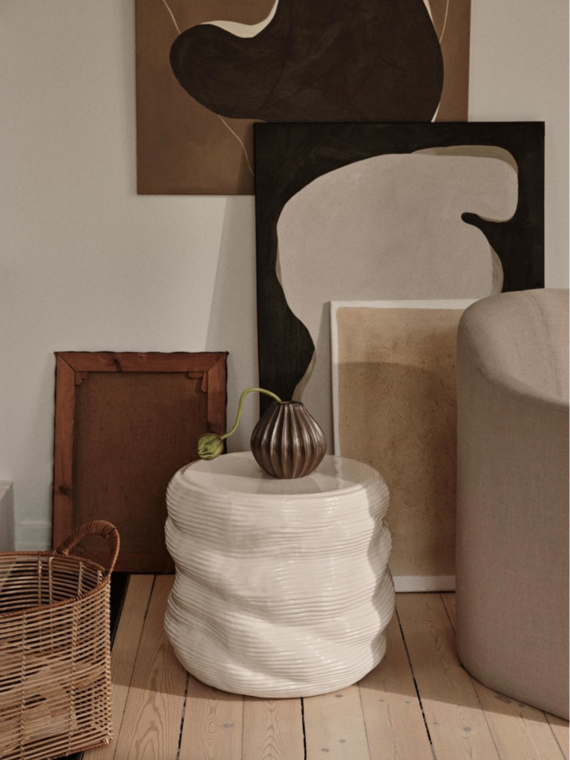 Broste Copenhagen- Glazed stoneware side table, Eartherware | MBS DESIGN