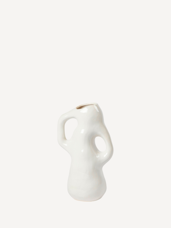 Broste-copenhagen White stoneware vase, Isolde