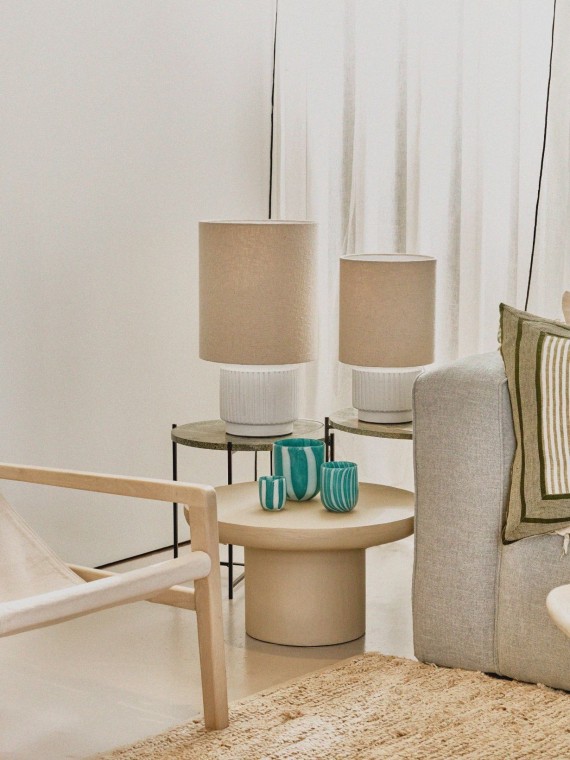 Pomax - Table basse enduit à la chaux Ø60cm, Piastro | MBS DESIGN