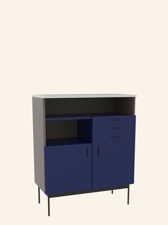 Hubsch-Dark blue/grey cabinet, Study