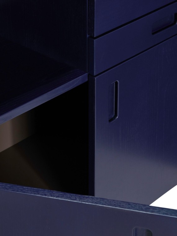 Hubsch-Commode bleu foncé/gris, Study