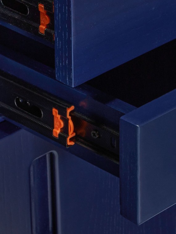 Hubsch-Etagère Bleu foncé/gris en bois de frêne, study