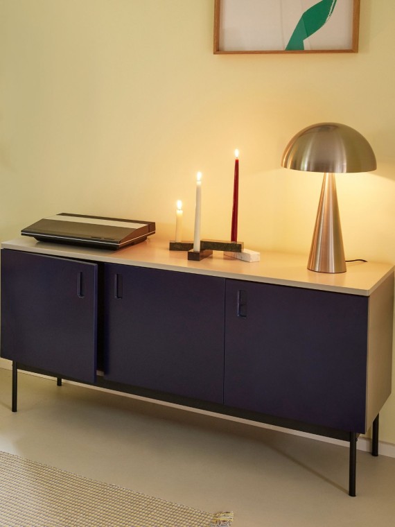 Hubsch-Dark blue/grey ash wood shelf, study