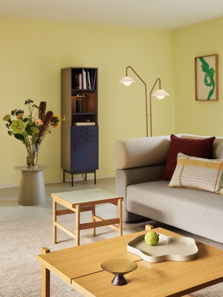 Hubsch-Dark blue/grey ash wood shelf, study