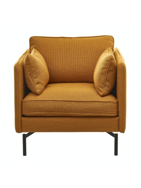 Fauteuil en tissu jaune moutarde, PP n°2