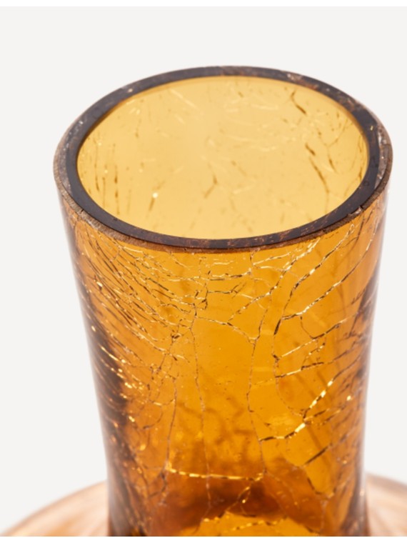 Pols Potten Vase en verre effet craquelé Ball Body S jaune