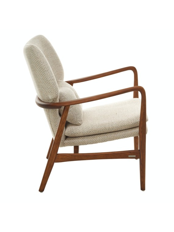 Pols Potten Scandinavian ash wood armchair Peggy unbleached fabric