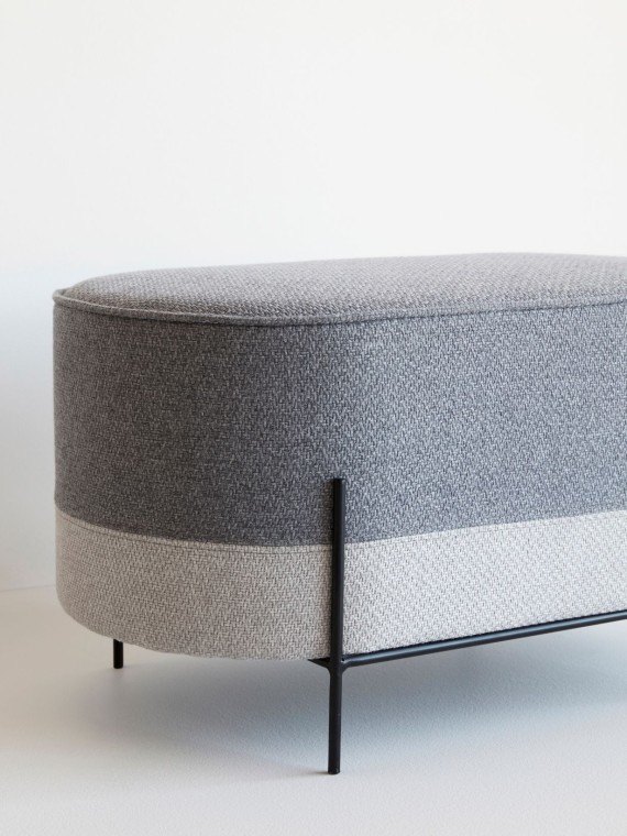 Pouf Norm gris et sable - Hübsch| MBS Design