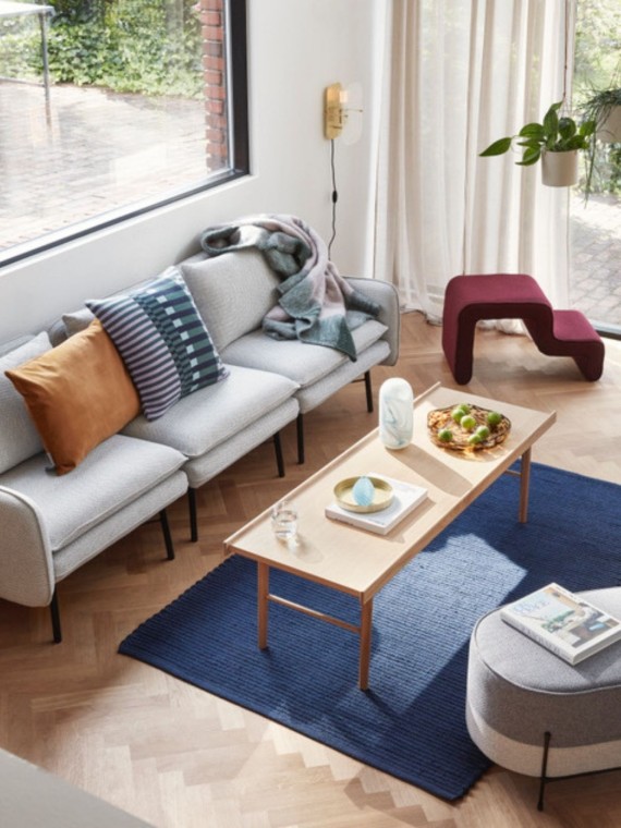 Pouf Norm gris et sable - Hübsch| MBS Design