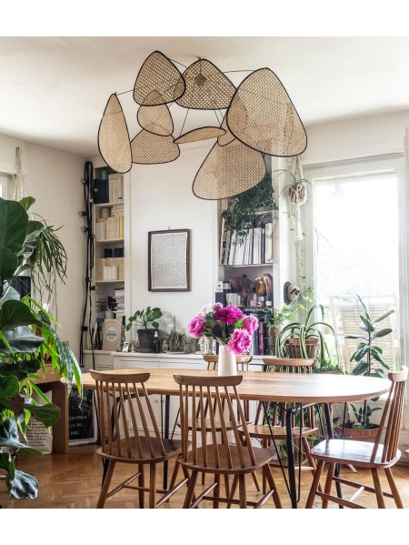 hanging lamp screen XL rattan wickerwork market set