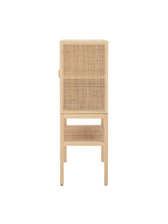 Wardrobe in pine and natural rattan Sanna, Bloomingville