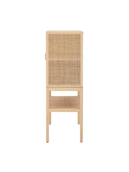 Wardrobe in pine and natural rattan Sanna, Bloomingville
