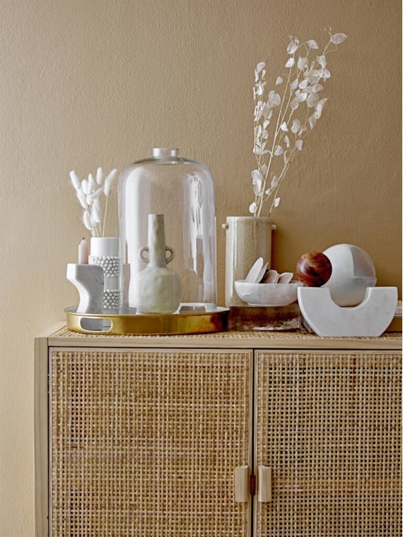 Armoire en pin et rotin naturel Sanna, Bloomingville