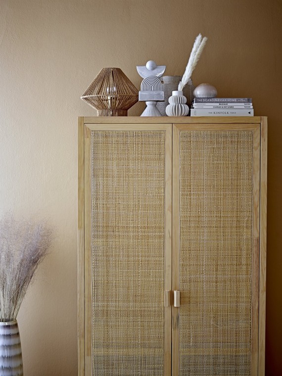 Armoire en pin et rotin naturel, Mariana - Bloomingville