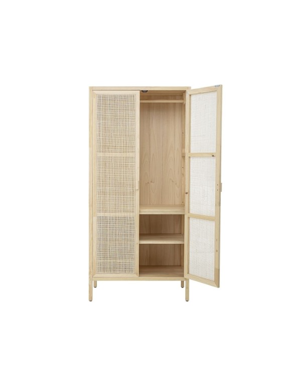 Wardrobe in pine and natural rattan, Mariana - Bloomingville