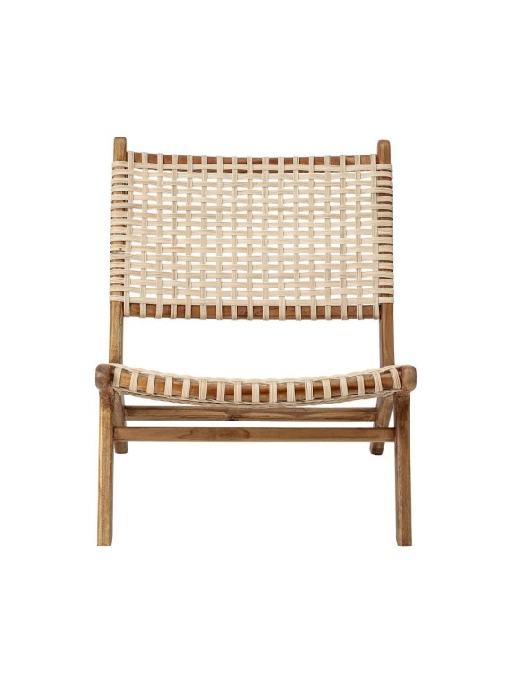 Lounge armchair in teak and natural rattan Keila Bloomingville