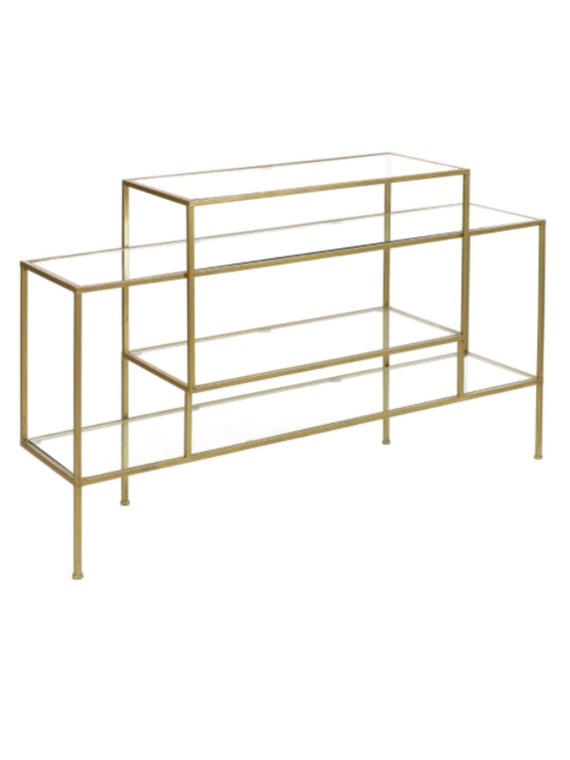 Pomax Arte deco console in glass and gold metal Lilou