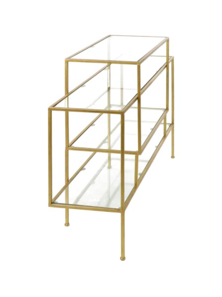 Pomax Arte deco console in glass and gold metal Lilou