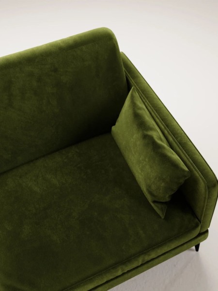 Panac Edition Canapé droit 2 place Herran Velours brut Moss