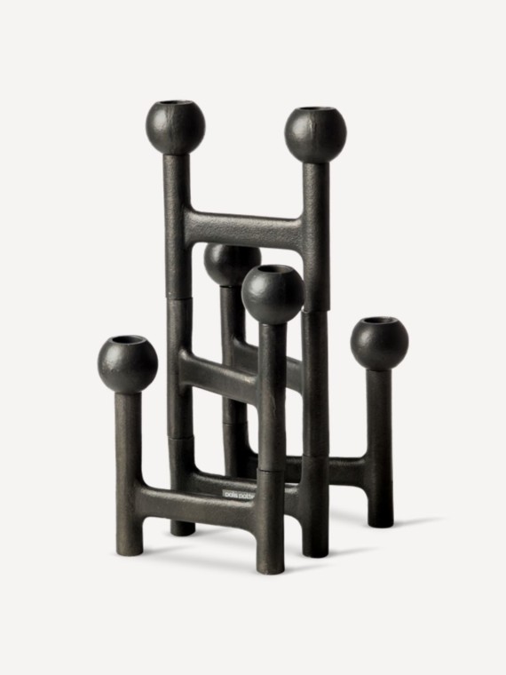 Round black folding candle holder Pols Potten