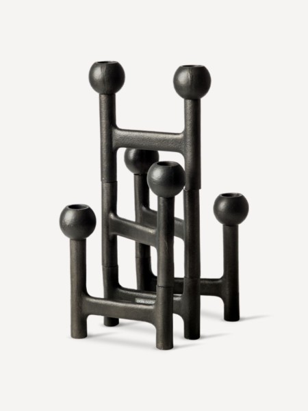 Round black folding candle holder Pols Potten