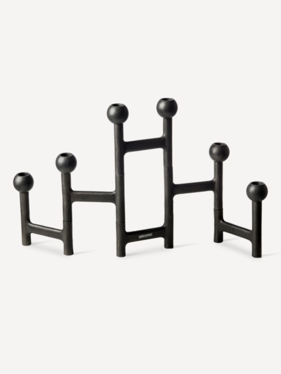 Bougeoir rond pliable noir Pols Potten