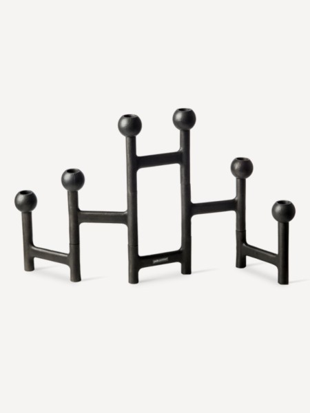 Bougeoir rond pliable noir Pols Potten