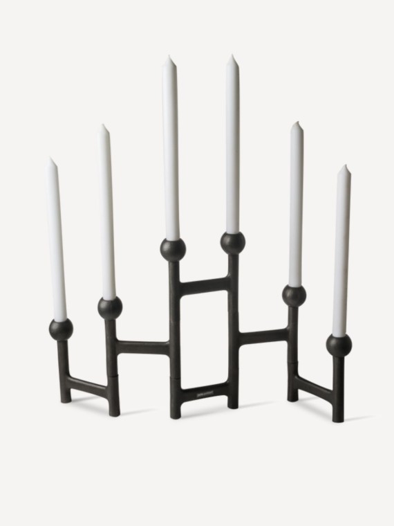 Round black folding candle holder Pols Potten