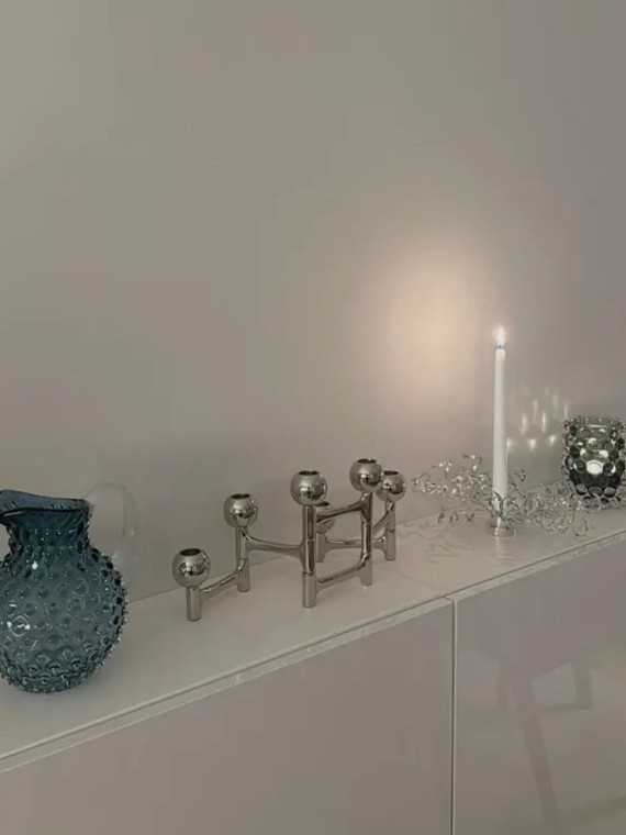 Round silver folding candle holder pols potten