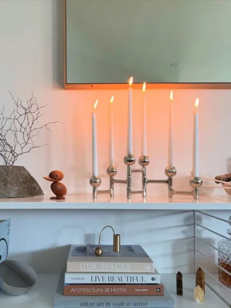 Round silver folding candle holder pols potten