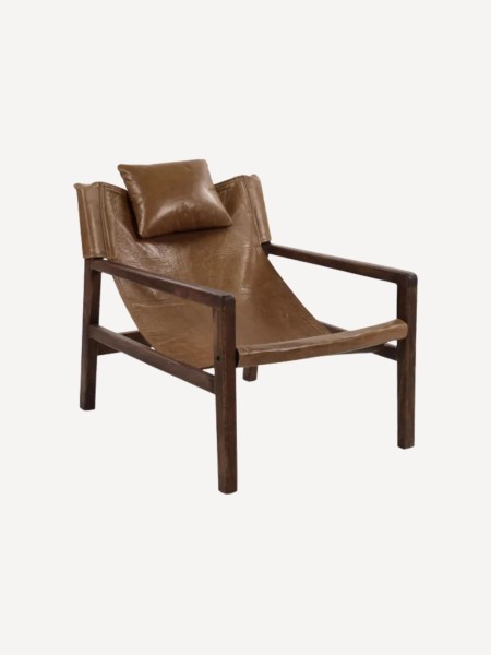 pomax siesta armchair mango wood leather