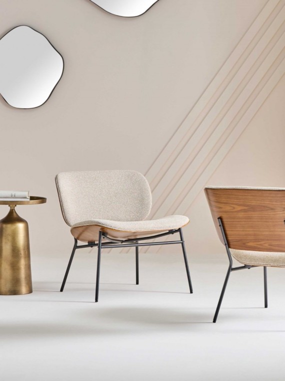 signature fauteuil serge tissu ecru