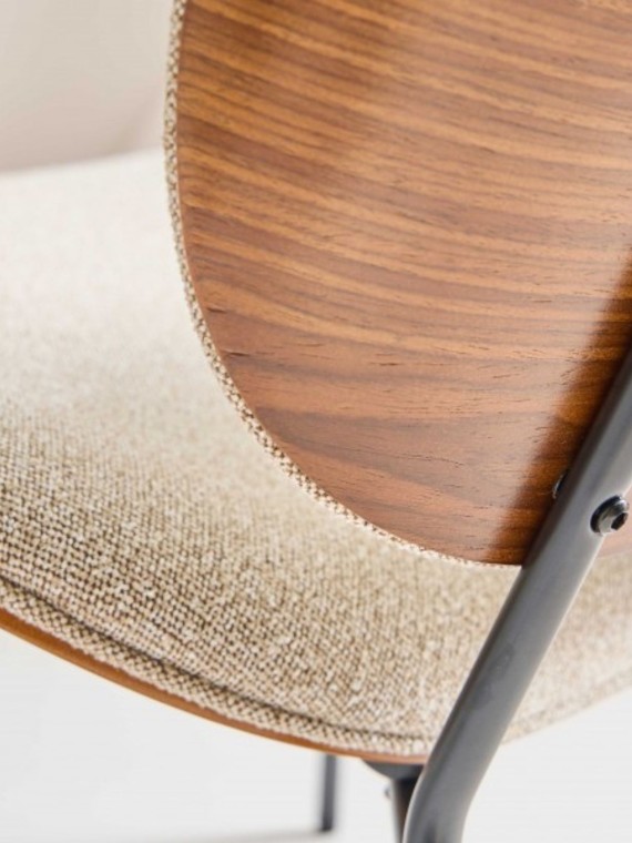 signature fauteuil serge tissu ecru