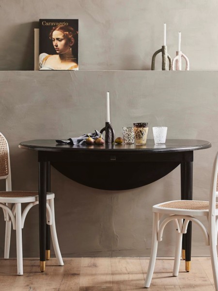 nordal Round folding table in black wood Ahr