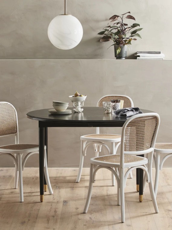 nordal Round folding table in black wood Ahr