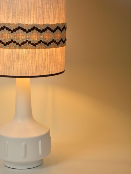 Market set lampe jimmy céramique galon blanc taille L