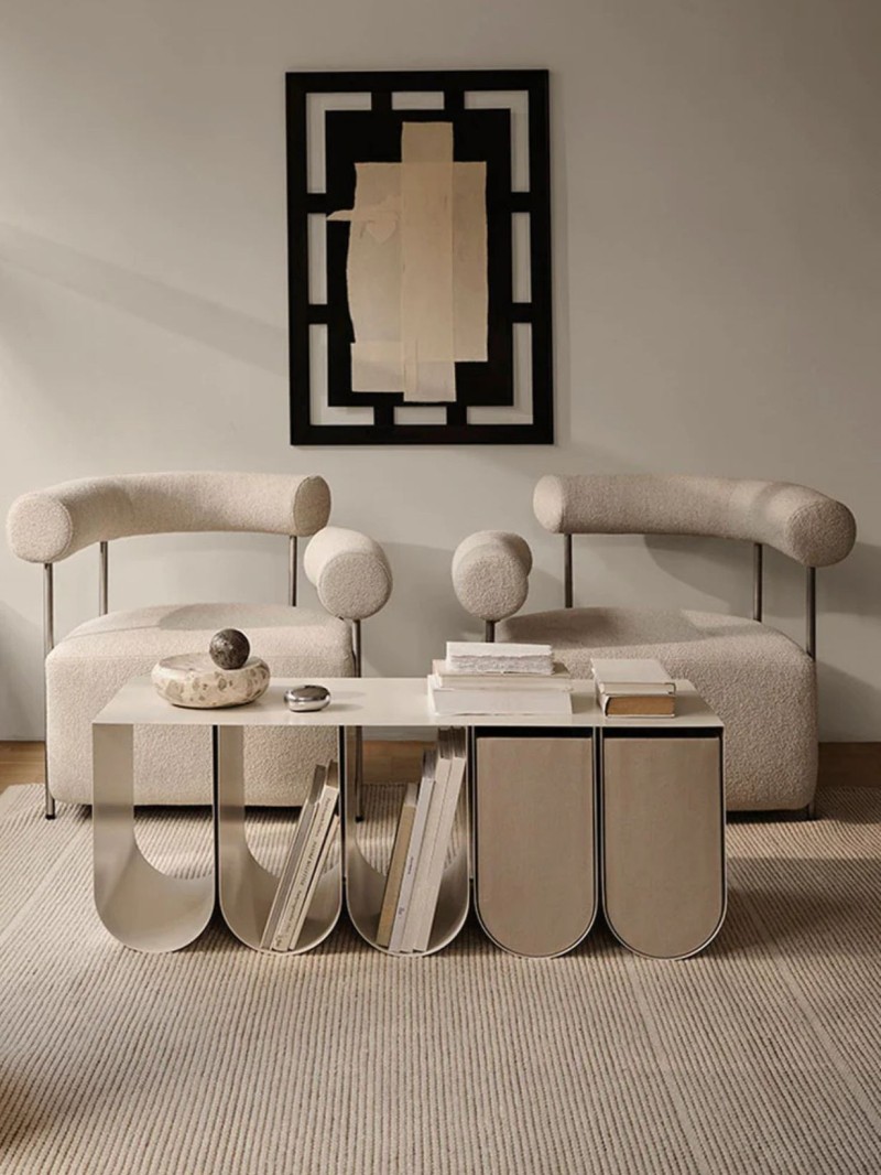 Kristina dam banc rangement acier blanc