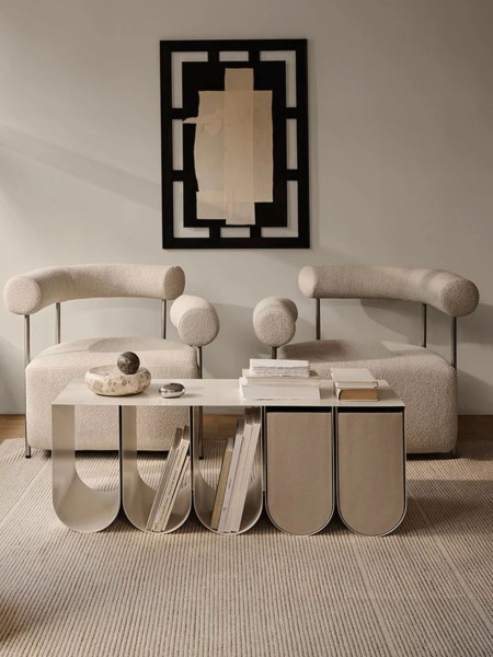 Kristina dam banc rangement acier blanc