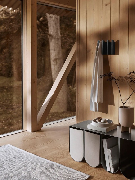 kristina dam Curved storage bench in raw steel Curved