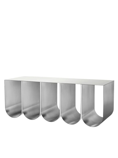 kristina dam Banc de rangement incurvée en acier brut Curved