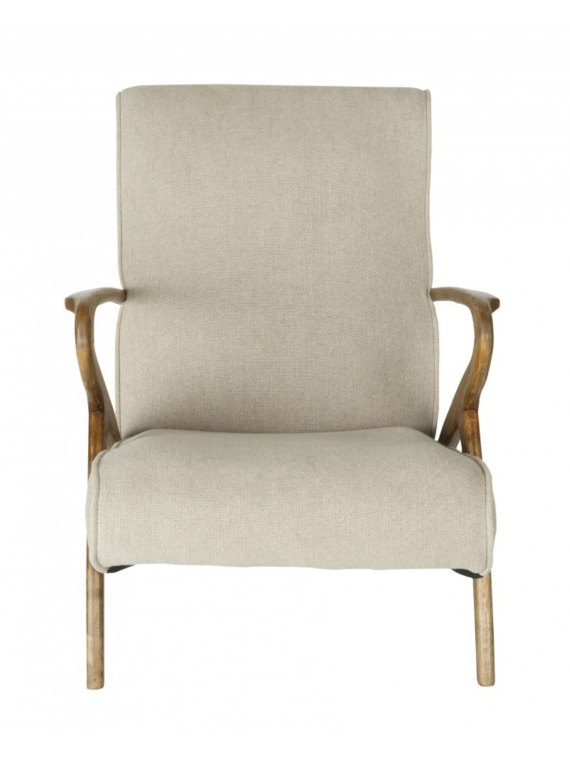 Linen and oak armchair, Jean | MBS Design