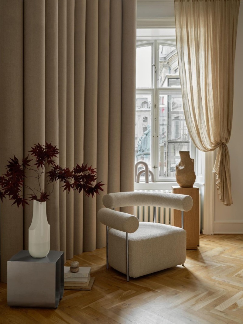 kristina dam chaise longue fabric bouclette solitude left