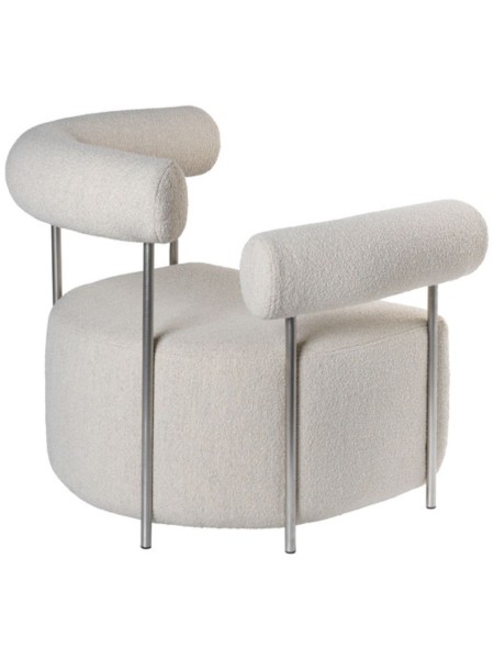 kristina dam chaise longue fabric bouclette solitude left