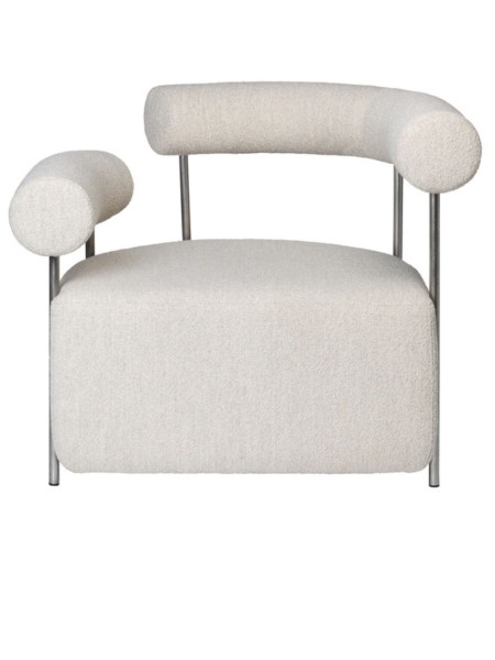 kristina dam fauteuil longue en tissu bouclette solitude gauche