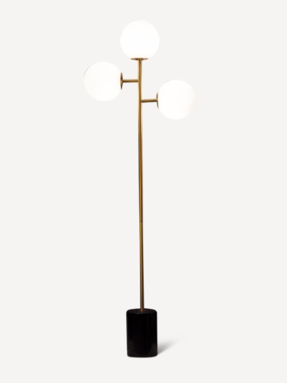 Pols Potten lampadaire full moon marbre noir 3 globes