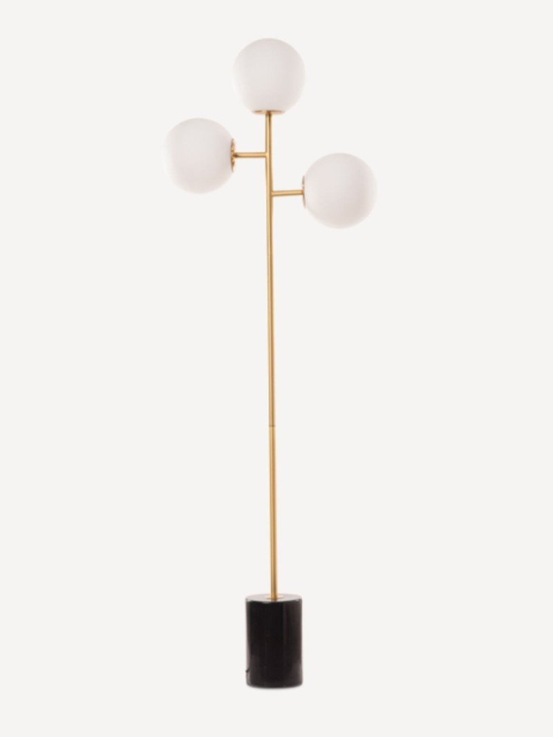 Pols Potten floor lamp full moon black marble 3 globes