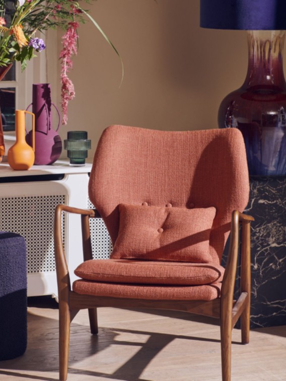 Fauteuil Peggy Pols Potten couleur Rouille scandinave en bois de frêne