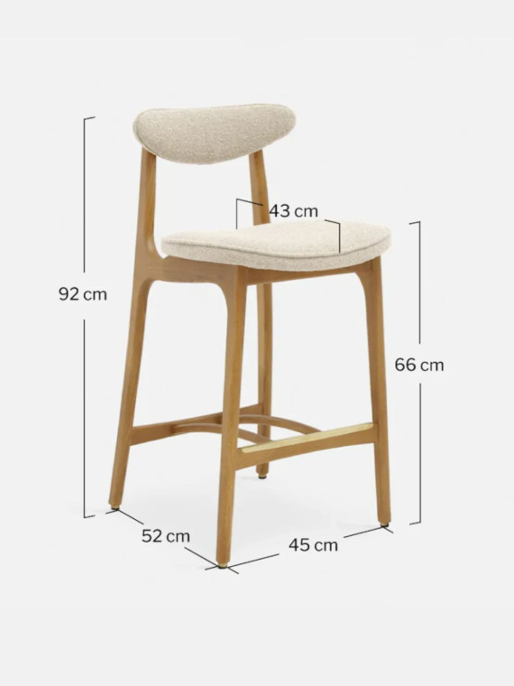 366 Concept - 200-190 series Bar Stool boucle fabric H65 cm | MBS DESIGN