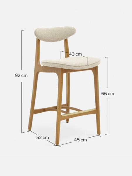 366 Concept - 200-190 series Bar Stool boucle fabric H65 cm | MBS DESIGN